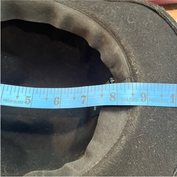 ♥️FEDORA H&M Women's Black Hat OS Rancher Western Cowgirl Felt Like Poly Panama - Picture 11 of 11